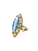 Ring Aquamarin 14 Karat Gelbgold Vintage Stil vrc005y